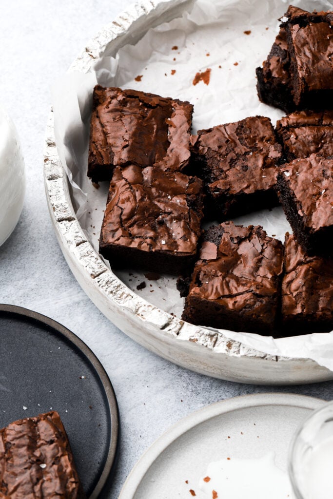 brownies in a serving tray