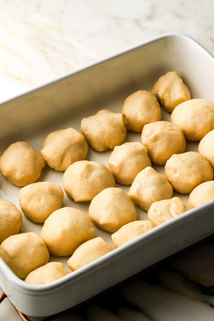 bread rolls before second proof