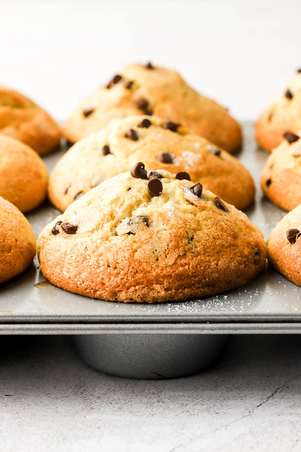 bakery style chocolate chip muffins