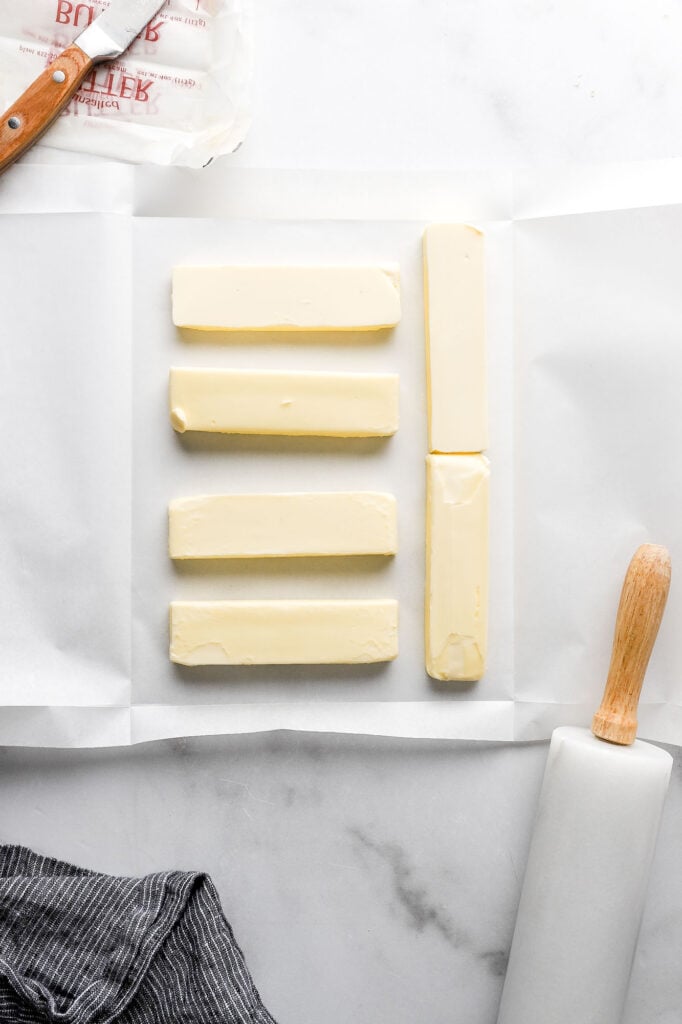 place butter inside of parchment