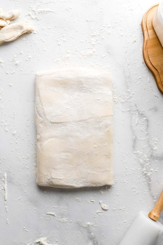 dough folded into thirds