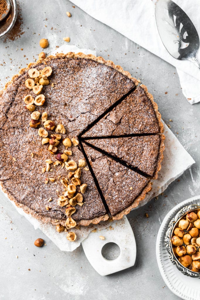 hazelnut brownie tart