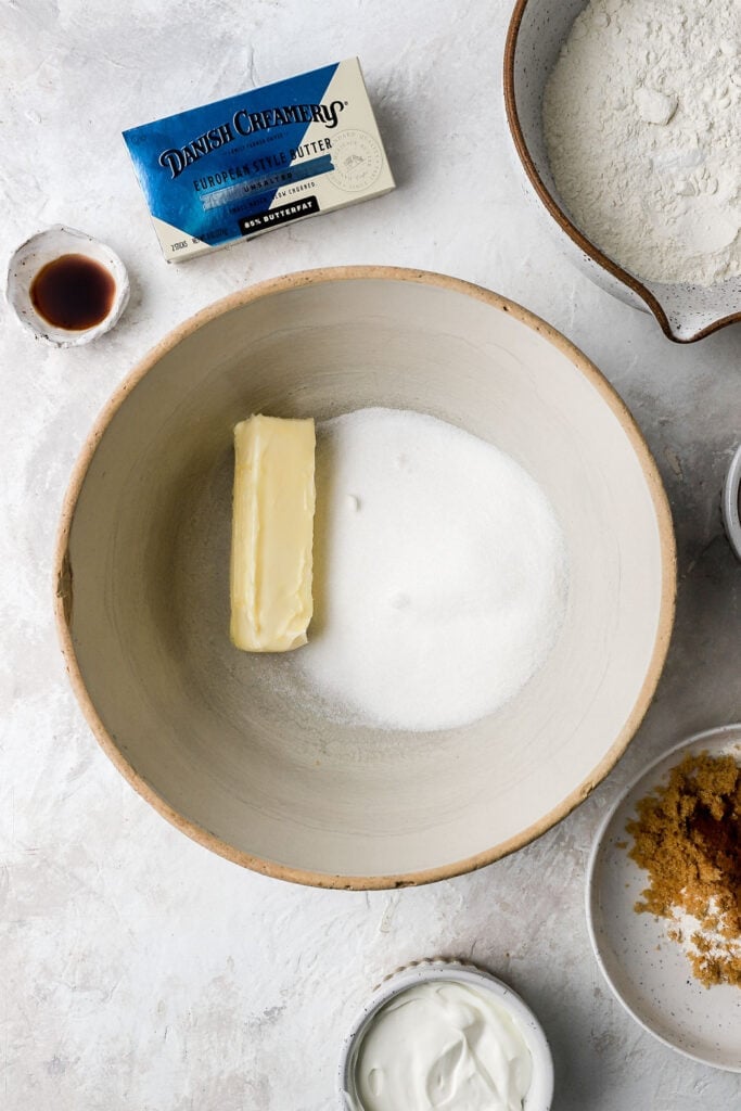 cream the butter and sugar for 2-3 minutes, until it's pale and fluffy