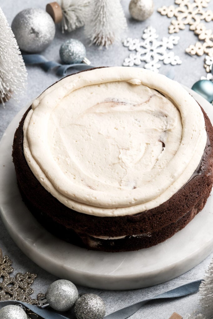 frosting with border piped around the edge