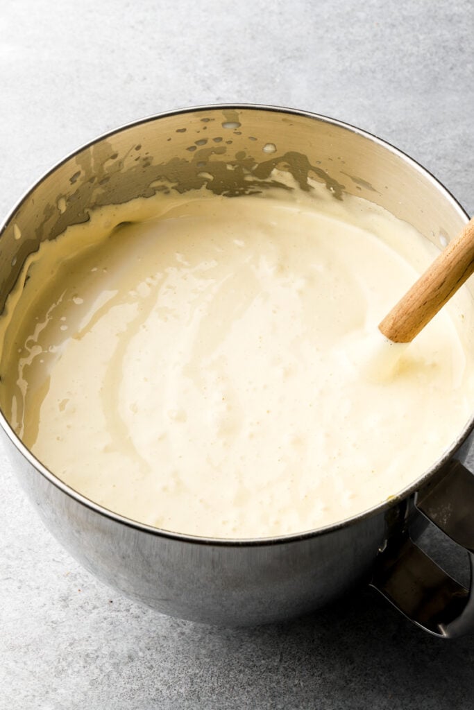 finished cake batter