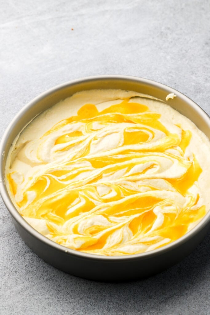 mango puree swirled into the mango ice cream