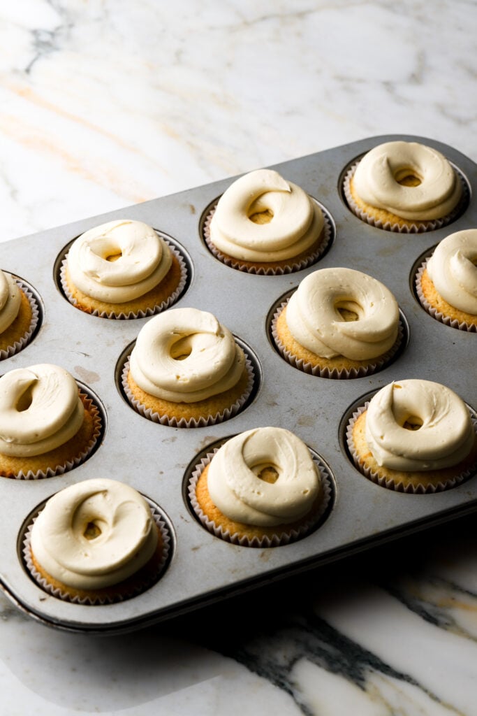 cupcakes topped with buttercream