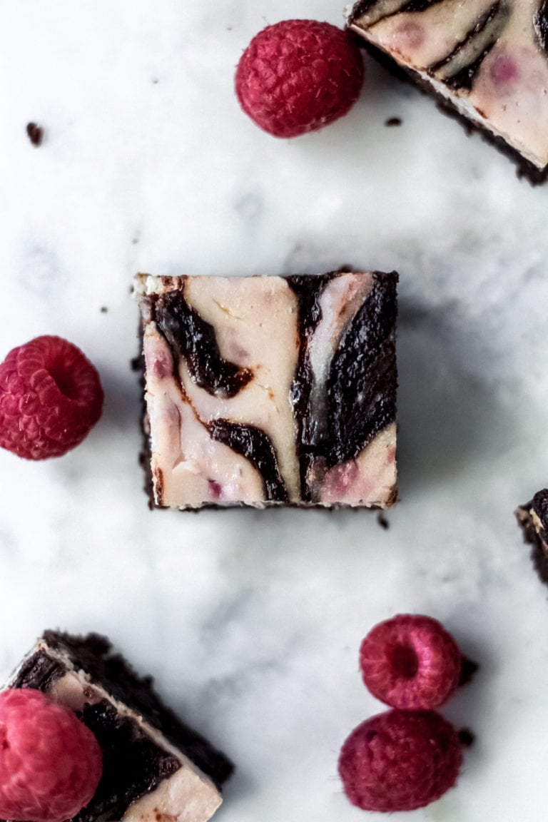 raspberry cheese cake brownie slice